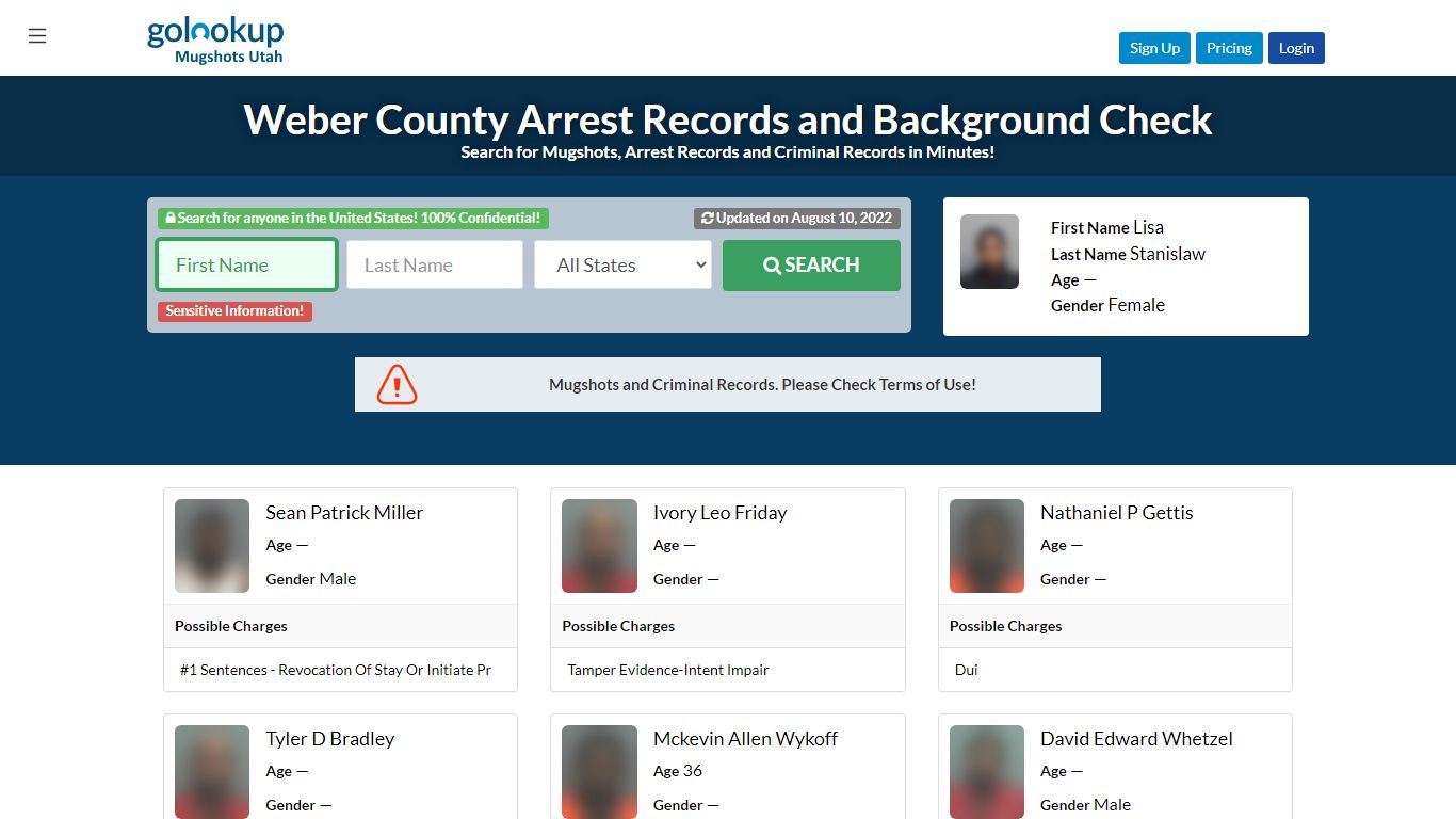 Weber County Mugshots, Weber County Arrest Records